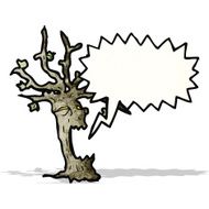 spooky halloween tree cartoon