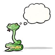 cartoon snake with thought bubble N82