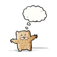 little bear with thought bubble cartoon