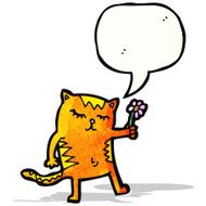 cartoon cat with speech bubble N79
