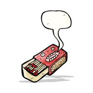 cartoon talking matchbox