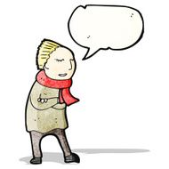cartoon person wrapped up for winter