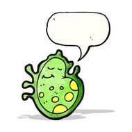 cartoon germ with speech bubble N5
