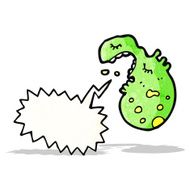 cartoon germ with speech bubble N6