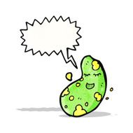 cartoon germ with speech bubble N7