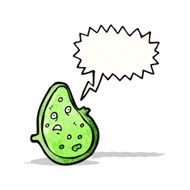 cartoon germ with speech bubble N8