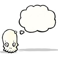staring skull cartoon