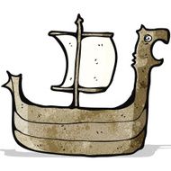 Cartoon Viking Ship N10