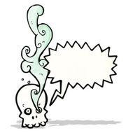 cartoon spooky skull N14