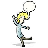 cartoon dancing blond man