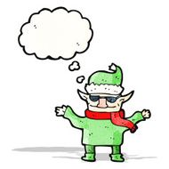 cartoon christmas elf with sunglasses