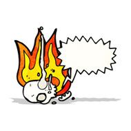 cartoon skull with speech bubble N44