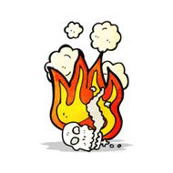 flaming skull cartoon N7