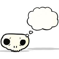 funny skull symbol cartoon