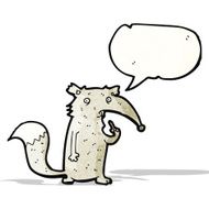 cartoon curious wolf