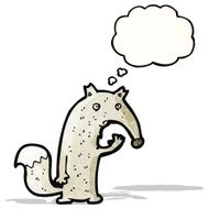 thinking wolf cartoon