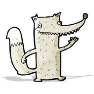 cartoon wolf waving