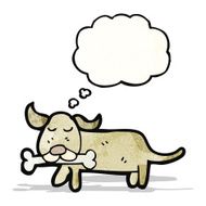 dog with thought bubble cartoon