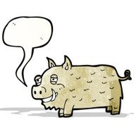 cartoon hairy pig