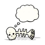 Cartoon Fish Skeleton N9