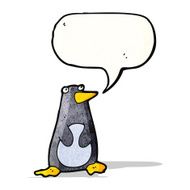 cartoon penguin with speech bubble N28