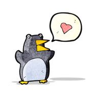 cartoon penguin with speech bubble N29