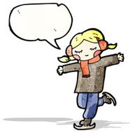 cartoon ice skating girl N2