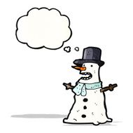 cartoon snowman in top hat