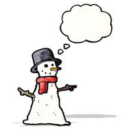 cartoon snowman in top hat N2