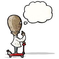 cartoon big brain scientist N2