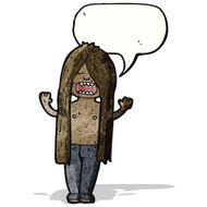 long haired hippie man