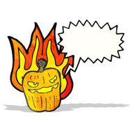 cartoon flaming pumpkin N3
