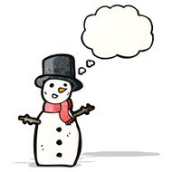 cartoon snowman in top hat N3