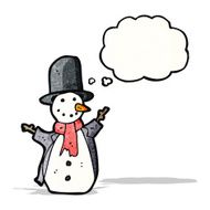 cartoon snowman in top hat N4