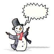 cartoon dancing snowman