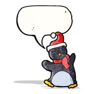 cartoon penguin with speech bubble N31