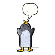 cartoon penguin with speech bubble N32
