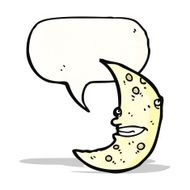 cartoon cresent moon character