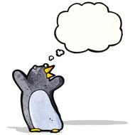 funny penguin with thought bubble N2
