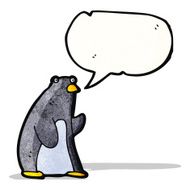 cartoon penguin with speech bubble N36