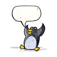 cartoon penguin with speech bubble N37