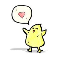 cartoon little bird in love