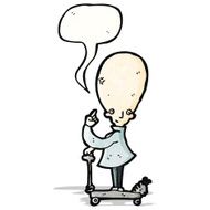 egg head scientist cartoon