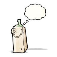 cartoon wine bottle N20