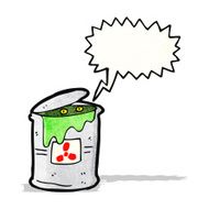monster in toxic waste can cartoon