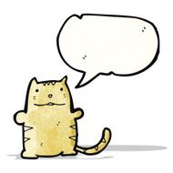 cartoon cat with speech bubble N80
