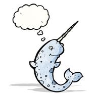 happy cartoon narwhal