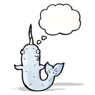 happy cartoon narwhal N2