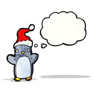 funny penguin with thought bubble N4