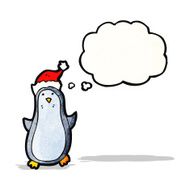 funny penguin with thought bubble N5